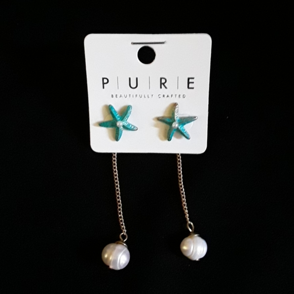 STARFISH SEASHELL EARRINGS - Picture 1 of 4